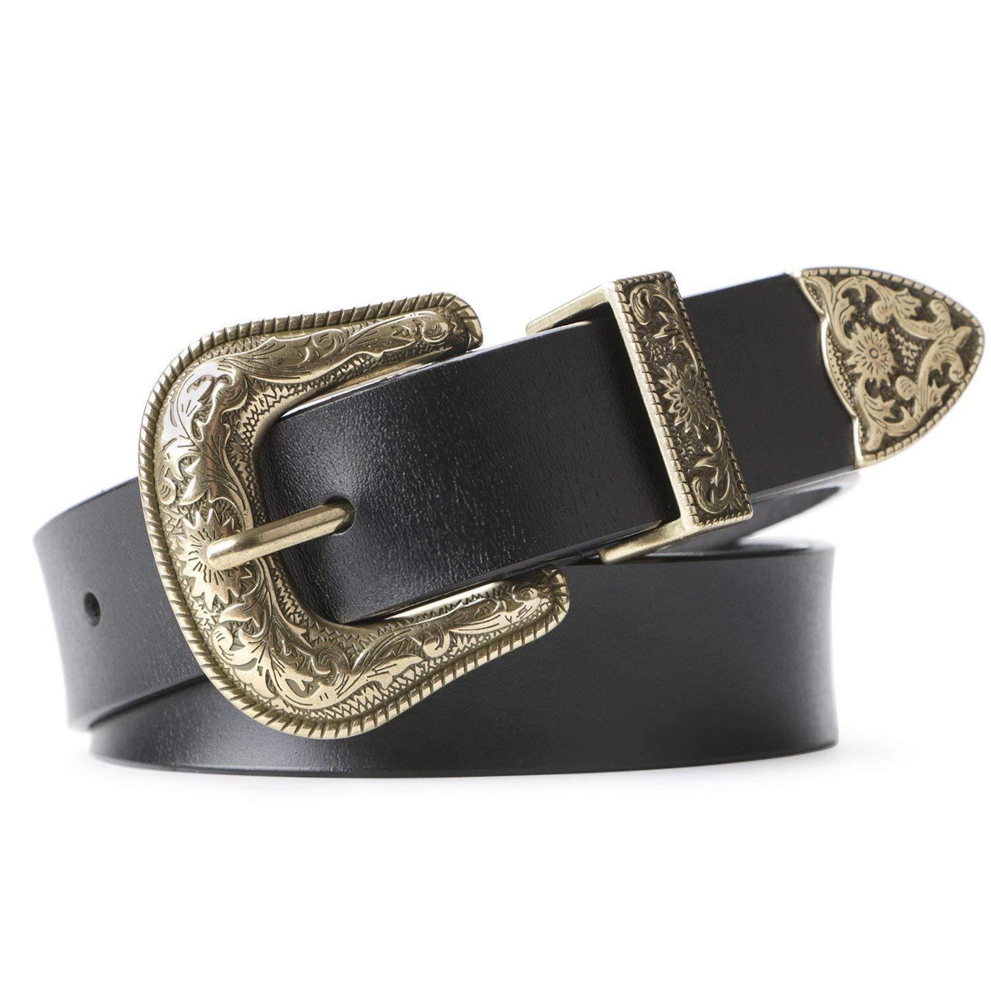 Women Vintage Western Design Black Waist Belt for Pants Jeans Dresses - Beltbuy Store