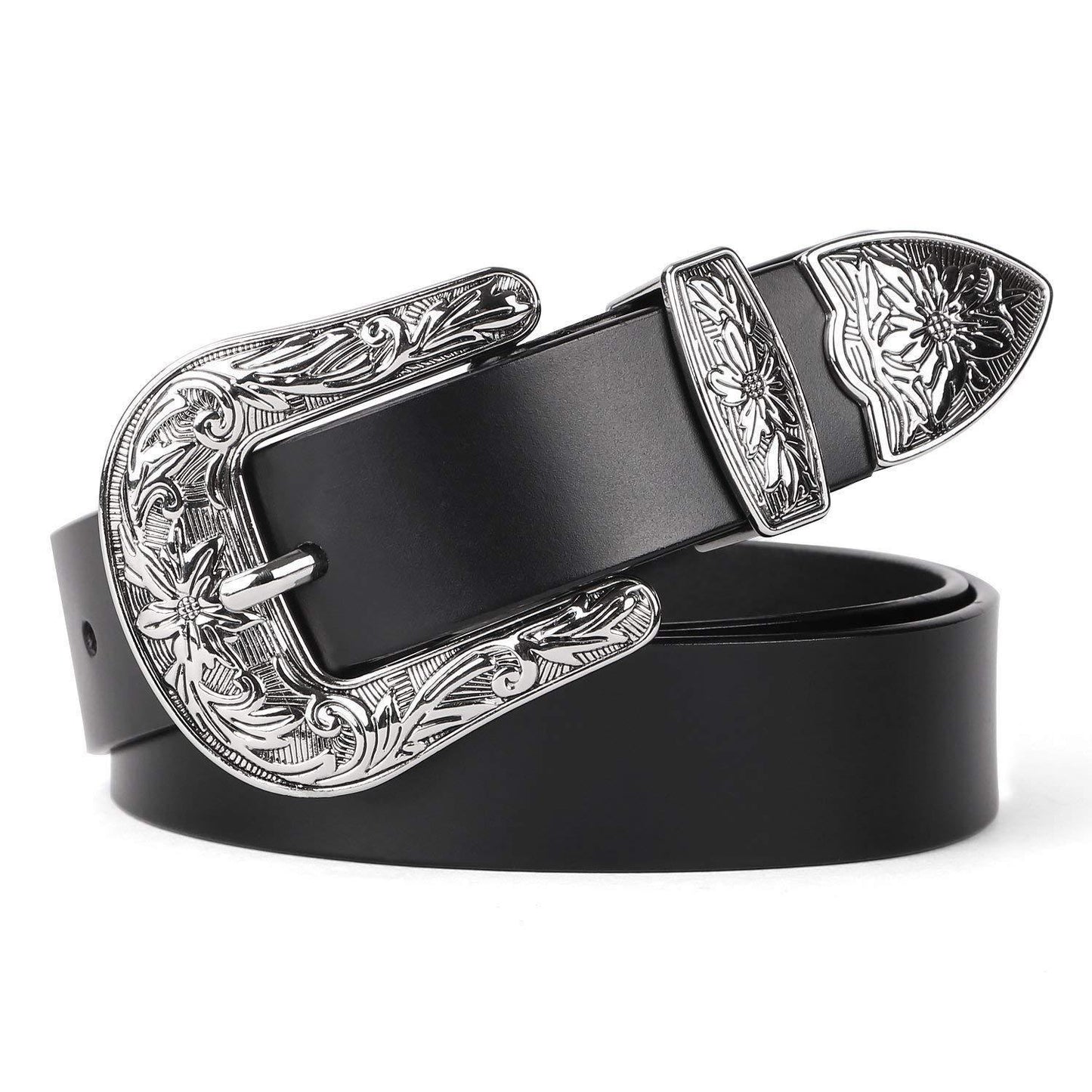 Women Vintage Western Design Black Waist Belt for Pants Jeans Dresses - Beltbuy Store