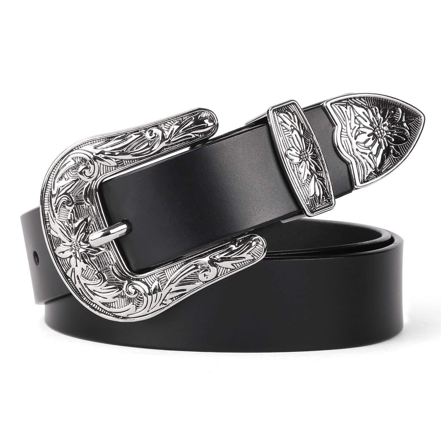 Women Vintage Western Design Black Waist Belt for Pants Jeans Dresses - Beltbuy Store